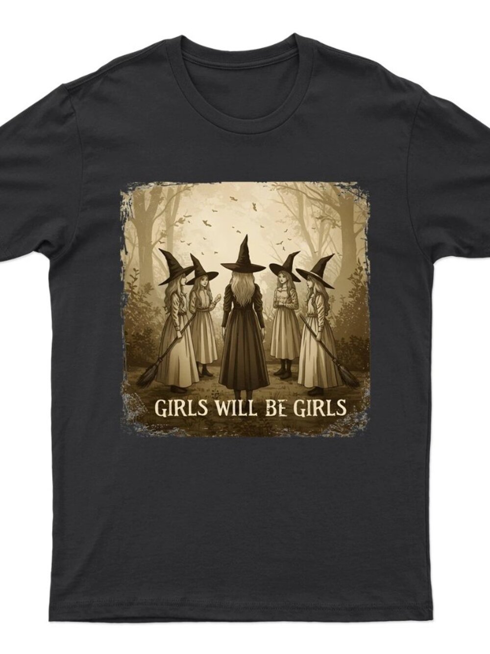 Girls Will Be Girls Witches Fantasy Mens T-Shirt Womens Tee Graphic Top 287